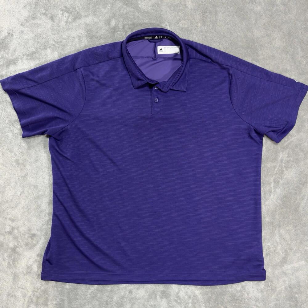 Adidas Golf Polo Shirt Mens 3XL Purple Short Sleeve Athletic Athleisure Clima
